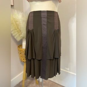 Max Mara Brown Tiered Skirt